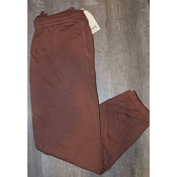 Mate The Label Organic Fleece Relaxed Pocket Jogger Sweatpants TIR BROWN NWT - Picture 1 of 6